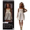 image:imageBarbie Basics Model Collector Fashion Doll 09 with Brunette Hair in Golden Dress amp Strappy Heels Universalfit Fashions amp Posable Body