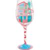 image:imageEnesco Lolita Barbie Living the Dream Malibu House HandPainted Artisan Wine Glass 15 Ounce Multicolor