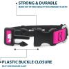 image:imageMattel Dog Collar with Plastic Buckle Quick Release Easy Adjustable Barbie Script Signature Logo and Silhouette Hot Pink White 85 to 12 Inches 05 Inch Wide15 Wide  Fits 1317 Neck  Small
