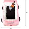 image:imageMegatoys Barbie Plush Car Pet Bed Themed Plush Pink Pet Bed for Dogs and Cats  Soft and Cozy Pet Bed with Barbie Pillow and Car DesignElvis
