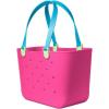 image:imageSimple Modern Mattel Large Beach Bag  Waterproof Getaway Rubber Tote with Zipper Pocket for Travel Pool Boat Groceries Sports  Barbie80s Mix