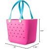 image:imageSimple Modern Mattel Large Beach Bag  Waterproof Getaway Rubber Tote with Zipper Pocket for Travel Pool Boat Groceries Sports  Barbie80s Mix