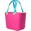 image:imageSimple Modern Mattel Large Beach Bag  Waterproof Getaway Rubber Tote with Zipper Pocket for Travel Pool Boat Groceries Sports  Barbie80s Mix
