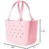 image:imageSimple Modern Mattel Large Beach Bag  Waterproof Getaway Rubber Tote with Zipper Pocket for Travel Pool Boat Groceries Sports  BarbieBlush