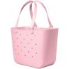 image:imageSimple Modern Mattel Large Beach Bag  Waterproof Getaway Rubber Tote with Zipper Pocket for Travel Pool Boat Groceries Sports  BarbieBlush