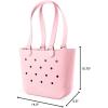 image:imageSimple Modern Mattel Large Beach Bag  Waterproof Getaway Rubber Tote with Zipper Pocket for Travel Pool Boat Groceries Sports  BarbieBlush