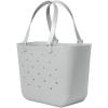 image:imageSimple Modern Mattel Large Beach Bag  Waterproof Getaway Rubber Tote with Zipper Pocket for Travel Pool Boat Groceries Sports  BarbieIce Gray
