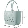 image:imageSimple Modern Mattel Large Beach Bag  Waterproof Getaway Rubber Tote with Zipper Pocket for Travel Pool Boat Groceries Sports  BarbieSea Glass Sage