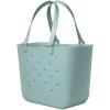 image:imageSimple Modern Mattel Large Beach Bag  Waterproof Getaway Rubber Tote with Zipper Pocket for Travel Pool Boat Groceries Sports  BarbieSea Glass Sage