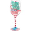 image:imageEnesco Lolita Barbie Living the Dream Malibu House HandPainted Artisan Wine Glass 15 Ounce Multicolor