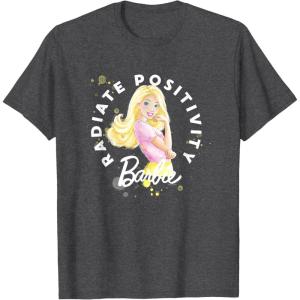image:imageBarbie  Radiate Positivity Watercolor Dreams TShirtDark Heather Grey