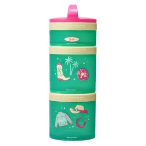 image:imageBarbie Cowgirl Icons Whiskware Stackable Snack Pack  3 Jar  Handle  PinkYellowGreen