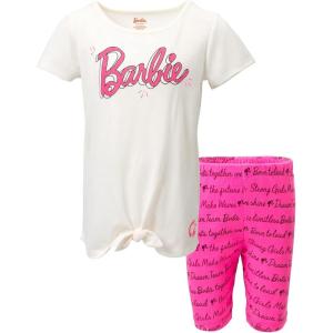 image:imageBarbie Graphic TShirt and Shorts Outfit Set Modern Girls coordinated outfitPink  White
