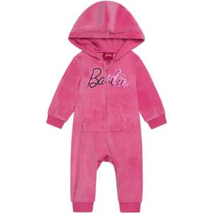 image:imageBarbie Velour Matching Family Zip Up Hoodie Pants Outfit Set Newborn to Adult Sizes Newborn  2XLHot Pink  Baby