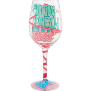 image:imageEnesco Lolita Barbie Living the Dream Malibu House HandPainted Artisan Wine Glass 15 Ounce Multicolor