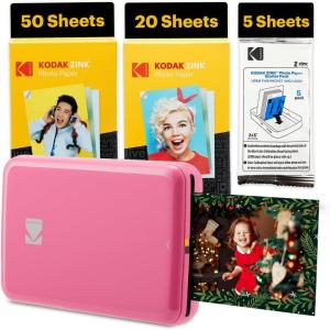 image:imageKodak x Barbie Instant Smartphone Portable Photo Printer Full Color Wireless Zink 2x3 51x75 cm StickyBack Photos Print from iOS amp Android Devices with Fun Editing App Signature StylePink