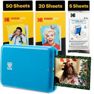 image:imageKodak x Barbie Instant Smartphone Portable Photo Printer Full Color Wireless Zink 2x3 51x75 cm StickyBack Photos Print from iOS amp Android Devices with Fun Editing App Signature StyleBlue