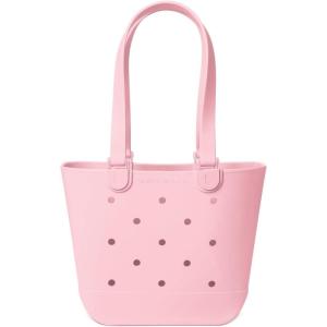image:imageSimple Modern Mattel Large Beach Bag  Waterproof Getaway Rubber Tote with Zipper Pocket for Travel Pool Boat Groceries Sports  BarbieBlush