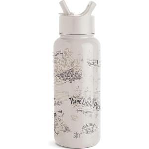 image:imageSimple Modern Summit Water Bottle with Straw Lid  Barbie 30oz Leak Proof Stainless Steel Insulated Cup  Gifts for Her  Barbie CheckmateDisney Three Little Pigs