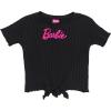 image:imageBarbie Girls Cropped Ribbed TShirt and Flare Pants Outfit Set Toddler to Big Kid Sizes 4T  1416Black  Pink  Barbie