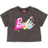 image:imageBarbie Girls French Terry Cropped Drop Shoulder TShirt and Skirt Outfit Set Toddler to Big Kid Sizes 2T  1416Charcoal Gray