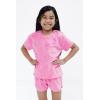 image:imageBarbie Girls French Terry Drop Shoulder TShirt and Dolphin Shorts Outfit Set Toddler to Big Kid Sizes 2T  1416Pink