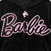 image:imageBarbie Girls Velour Drop Shoulder Zip Up Hoodie and Flare Pants Outfit Set Toddler to Big Kid Sizes 2T  1416Black