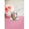 image:imageEnesco Lolita Barbie Style Icon Chevron HandPainted Artisan Stemless Wine Glass 20 Ounce Multicolor