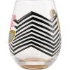 image:imageEnesco Lolita Barbie Style Icon Chevron HandPainted Artisan Stemless Wine Glass 20 Ounce Multicolor