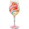 image:imageEnesco Lolita Barbie the Original Fashionista Groovy Vibes HandPainted Artisan Wine Glass 15 Ounce Multicolor
