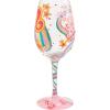 image:imageEnesco Lolita Barbie the Original Fashionista Groovy Vibes HandPainted Artisan Wine Glass 15 Ounce Multicolor