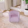 image:imageEvolur Barbie Be Bold Be You Kids Sofa Soft Supportive Seating for Playrooms and Bedrooms LowtoGround Access EasyClean Fabric ASTM Certified 99 lb Capacity  Light BluePurple