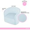image:imageEvolur Barbie Be Bold Be You Kids Sofa Soft Supportive Seating for Playrooms and Bedrooms LowtoGround Access EasyClean Fabric ASTM Certified 99 lb Capacity  Light BlueLight Blue