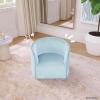 image:imageEvolur Barbie Be Bold Be You Kids Sofa Soft Supportive Seating for Playrooms and Bedrooms LowtoGround Access EasyClean Fabric ASTM Certified 99 lb Capacity  Light BlueLight Blue