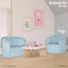 image:imageEvolur Barbie Be Bold Be You Kids Sofa Soft Supportive Seating for Playrooms and Bedrooms LowtoGround Access EasyClean Fabric ASTM Certified 99 lb Capacity  Light BlueLight Blue