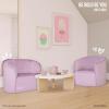 image:imageEvolur Barbie Be Bold Be You Kids Sofa Soft Supportive Seating for Playrooms and Bedrooms LowtoGround Access EasyClean Fabric ASTM Certified 99 lb Capacity  Light BluePurple