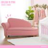 image:imageEvolur Barbie Dream in Pink Kids Chaise Lounge Soft Upholstered Seat with Raised Backrest GoldTone Legs and Hidden Storage Cozy Playroom and Bedroom Seating ASTM Certified  Pink