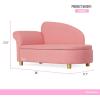 image:imageEvolur Barbie Dream in Pink Kids Chaise Lounge Soft Upholstered Seat with Raised Backrest GoldTone Legs and Hidden Storage Cozy Playroom and Bedroom Seating ASTM Certified  Pink