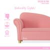 image:imageEvolur Barbie Dream in Pink Kids Chaise Lounge Soft Upholstered Seat with Raised Backrest GoldTone Legs and Hidden Storage Cozy Playroom and Bedroom Seating ASTM Certified  Pink