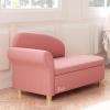 image:imageEvolur Barbie Dream in Pink Kids Chaise Lounge Soft Upholstered Seat with Raised Backrest GoldTone Legs and Hidden Storage Cozy Playroom and Bedroom Seating ASTM Certified  Pink