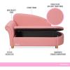 image:imageEvolur Barbie Dream in Pink Kids Chaise Lounge Soft Upholstered Seat with Raised Backrest GoldTone Legs and Hidden Storage Cozy Playroom and Bedroom Seating ASTM Certified  Pink