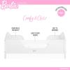 image:imageEvolur Barbie Dreamscape Wooden Toddler Bed in White JPMA amp Greenguard Gold Certified  LowtoFloor Design with Safety Guard Rails Fits Standard Crib Mattress Easy to AssembleWhite