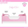 image:imageEvolur Barbie Dreamscape Wooden Toddler Bed in White JPMA amp Greenguard Gold Certified  LowtoFloor Design with Safety Guard Rails Fits Standard Crib Mattress Easy to AssemblePink