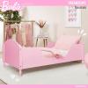 image:imageEvolur Barbie Dreamscape Wooden Toddler Bed in White JPMA amp Greenguard Gold Certified  LowtoFloor Design with Safety Guard Rails Fits Standard Crib Mattress Easy to AssemblePink