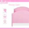 image:imageEvolur Barbie Dreamscape Wooden Toddler Bed in White JPMA amp Greenguard Gold Certified  LowtoFloor Design with Safety Guard Rails Fits Standard Crib Mattress Easy to AssemblePink