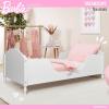 image:imageEvolur Barbie Dreamscape Wooden Toddler Bed in White JPMA amp Greenguard Gold Certified  LowtoFloor Design with Safety Guard Rails Fits Standard Crib Mattress Easy to AssembleWhite