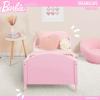 image:imageEvolur Barbie Dreamscape Wooden Toddler Bed in White JPMA amp Greenguard Gold Certified  LowtoFloor Design with Safety Guard Rails Fits Standard Crib Mattress Easy to AssemblePink