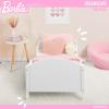 image:imageEvolur Barbie Dreamscape Wooden Toddler Bed in White JPMA amp Greenguard Gold Certified  LowtoFloor Design with Safety Guard Rails Fits Standard Crib Mattress Easy to AssembleWhite