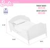 image:imageEvolur Barbie Dreamscape Wooden Toddler Bed in White JPMA amp Greenguard Gold Certified  LowtoFloor Design with Safety Guard Rails Fits Standard Crib Mattress Easy to AssembleWhite
