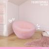 image:imageEvolur Barbie Im Unstoppable Kids Couch Soft Teddy Velvet Lounge Sofa with Supportive Back and Armrests Lightweight Playroom and Nursery Seating ASTM Certified  Pink